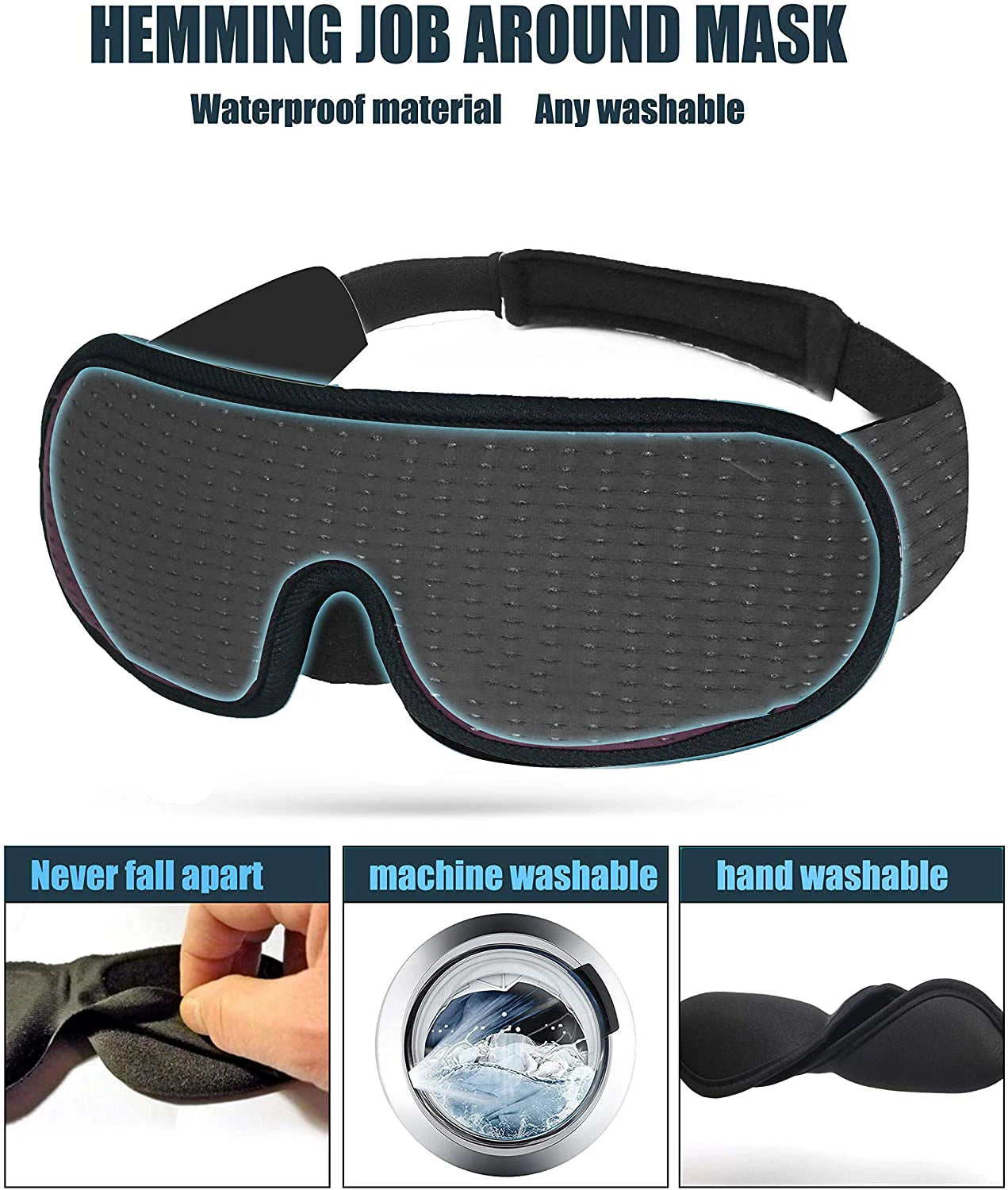 Sleep Eye Mask - Soft Padded Light Blockout Blindfold for Comfortable Sleep