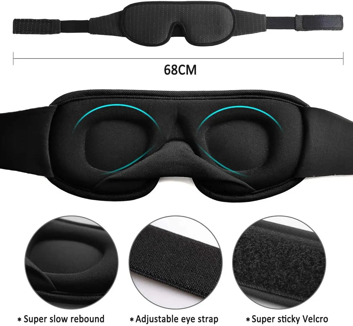 Sleep Eye Mask - Soft Padded Light Blockout Blindfold for Comfortable Sleep