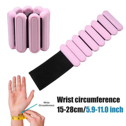 Adjustable Silicone Ankle & Wrist Weights – 1lb Each (0.45kg) – Lightweight Fitness Bands for Women & Seniors – Yoga, Walking & Strength Training