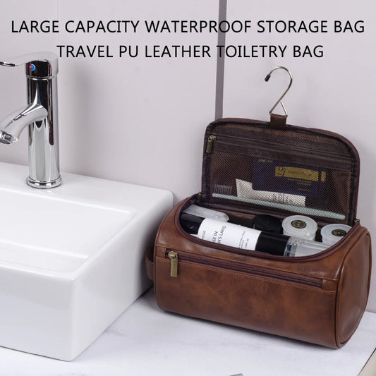 Leather Toiletry Bag for Men and Women