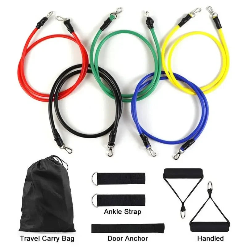 11pcs Resistance Bands Set – Portable Fitness Equipment for Full-Body Workouts