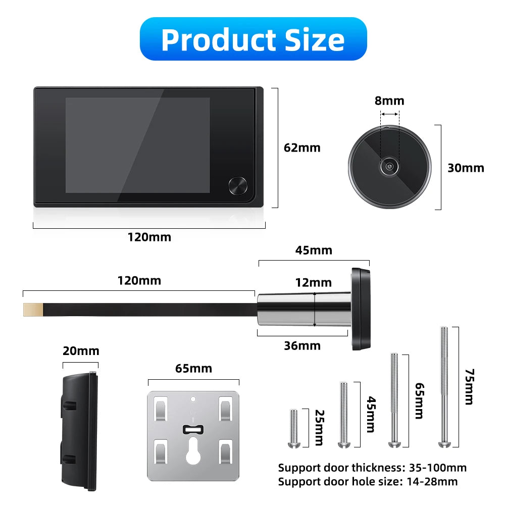 Clear View Peephole Doorbell: See Who's There with Confidence!