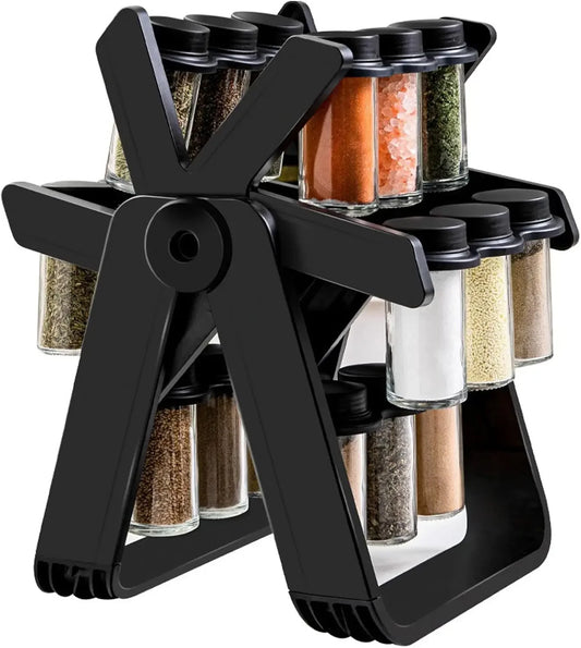 Revolving Rack Set with 18 Spice Jars