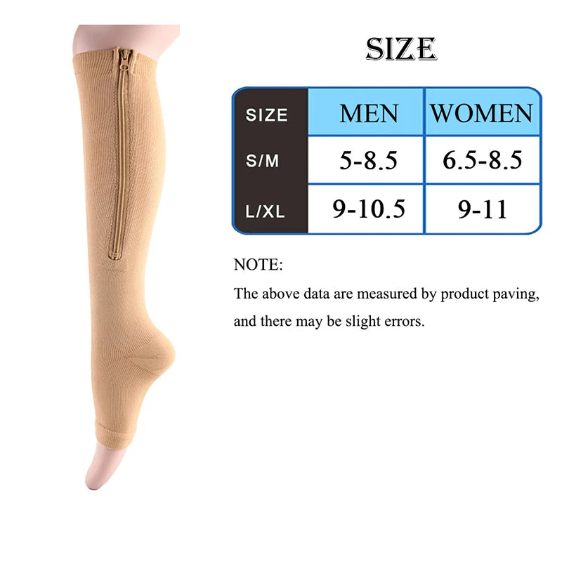 Women's Zip-Up Compression Socks for Seniors