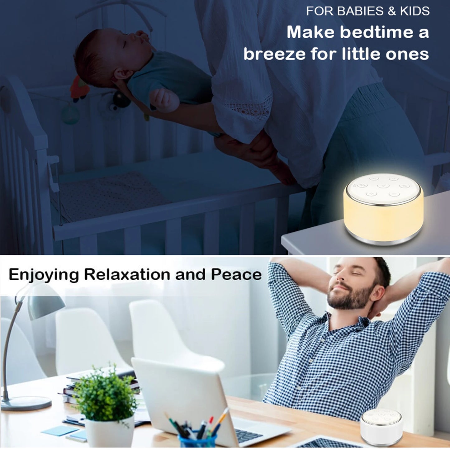 White Noise Machine Desktop For Better Sleep  – Enhanced Sleep & Relaxation Solution