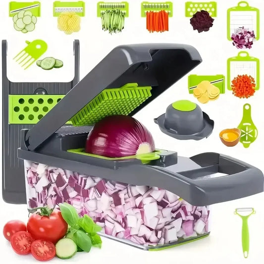 Multifunctional Vegetable Chopper &amp; Slicer with 7 Blades