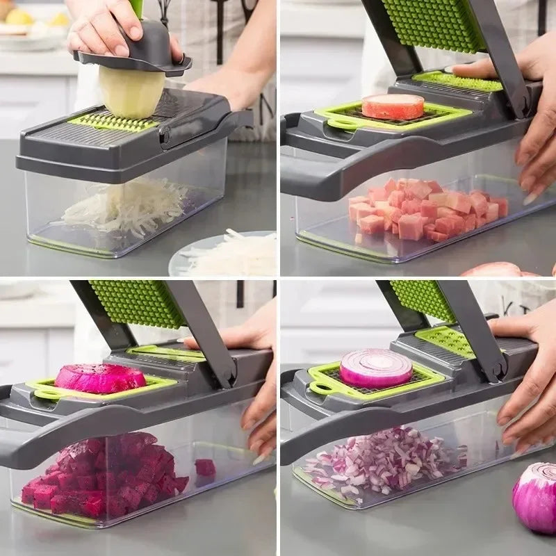 Multifunctional Vegetable Chopper &amp; Slicer with 7 Blades